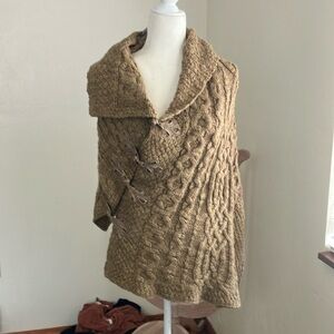 Soft Surroundings Warm Beige Draped Poncho